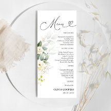 Wit Roses Baby shower Menu