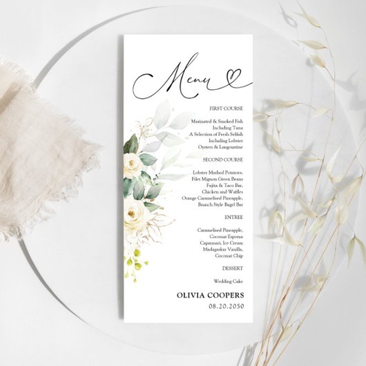 Wit Roses Baby shower Menu