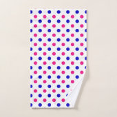 Wit Roze Blau Stippenpatroon Bad Handdoek (Handdoek)
