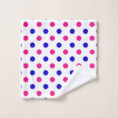 Wit Roze Blau Stippenpatroon Bad Handdoek (Wasdoekje)