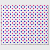 Wit Roze Blau Stippenpatroon Cadeaupapier (Vlak)