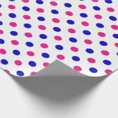 Wit Roze Blau Stippenpatroon Cadeaupapier (Hoek)