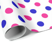 Wit Roze Blau Stippenpatroon Cadeaupapier (Rol Hoek)