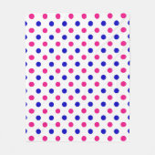 Wit Roze Blau Stippenpatroon Fleece Deken (Voorkant)