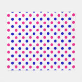 Wit Roze Blau Stippenpatroon Fleece Deken (Voorkant (Horizontaal))