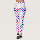 Wit Roze Blau Stippenpatroon Leggings (Achterkant)