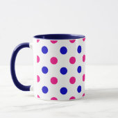 Wit Roze Blau Stippenpatroon Mok (Links)