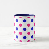 Wit Roze Blau Stippenpatroon Mok (Midden)