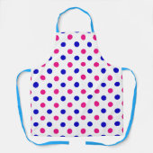 Wit Roze Blau Stippenpatroon Schort (Voorkant)