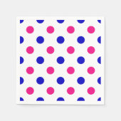 Wit Roze Blau Stippenpatroon Servet (Voorkant)