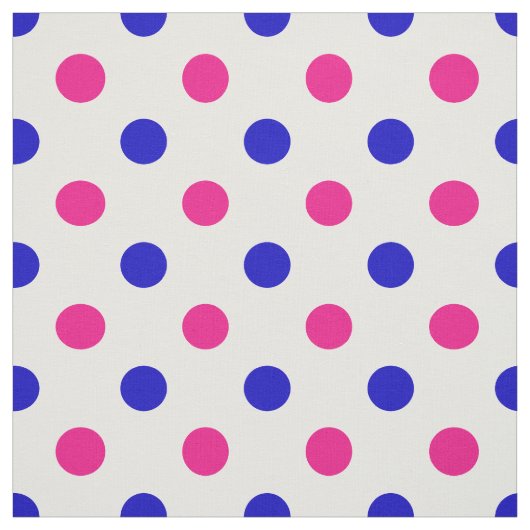 Wit Roze Blau Stippenpatroon Stof (Swatch)