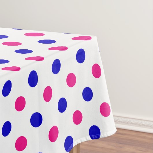 Wit Roze Blau Stippenpatroon Tafelkleed (Voorbeeld)