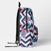 Wit Roze Blauw Marmeren Patroon Bedrukte Rugzak (Links)