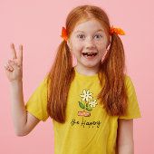 Wit Roze Bloem Wees Gelukkig Kinder T-shirt