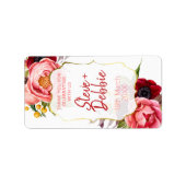 Wit Roze Bloemen Bruiloft Favor Lip Balm Label (Voorkant)