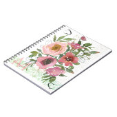 Wit Roze Bloemen Notitieboek (Linkerzijde)