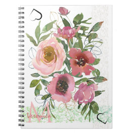  Wit Roze Bloemen Notitieboek