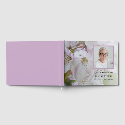 Wit Roze Bloemen Viering van het Leven Uitvaart Gastenboek (Volledig)