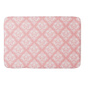 Wit & Roze Bloemendamasken Patroon Badmat (Voorkant)