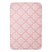 Wit & Roze Bloemendamasken Patroon Badmat (Voorkant Verticaal)