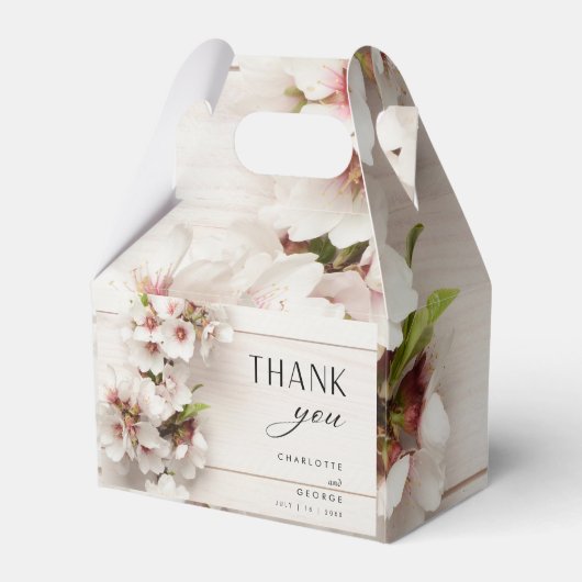Wit roze bloemig | Trouwgunst Bedankdoosjes (Achterkant)