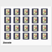 Wit Roze  Botanische Rozen Sticker (Vel)