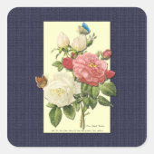 Wit Roze  Botanische Rozen Sticker (Voorkant)
