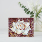 Wit-roze bouquet realistisch schilderij briefkaart (Staand voorkant)