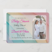 Wit & Roze Classic Kleurrijk Baby shower Kaart (Voorkant)