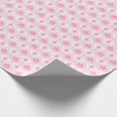 Wit roze damast patroon cadeaupapier (Hoek)
