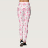 Wit roze damast patroon leggings (Achterkant)