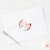 Wit roze dank u bruiloft lippenbalsem soja kaars ronde sticker (Envelop)