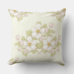 Wit & Roze Dogwood in Bloom Floral Sierkussen