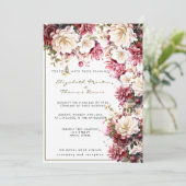 Wit & Roze Elegante Lente Bloemen Bruiloft Kaart (Staand voorkant)