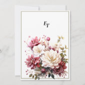 Wit & Roze Elegante Lente Bloemen Bruiloft Kaart (Achterkant)