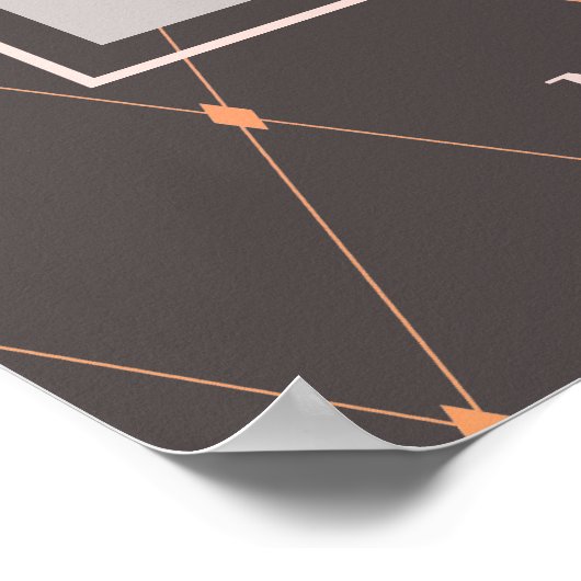 Wit-Roze en Diep-Taupe Bruids-Thee Welkomstbord Poster (Hoek)