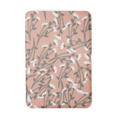 Wit roze en groen bloempatroon  badmat (Voorkant Verticaal)