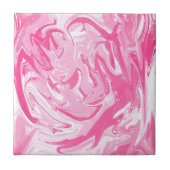 Wit Roze Faux Marmeren Steen Abstracte Keramische  Tegeltje (Voorkant)