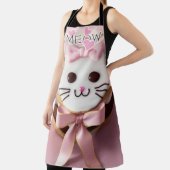 Wit/Roze/Frosted Kat/Meow/All-Over Print Schort (Insitu)