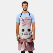 Wit/Roze/Frosted Kat/Meow/All-Over Print Schort (Gedragen)