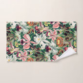 Wit Roze Geel Groen Orchidee Patroon Bad Handdoek (Handdoek)