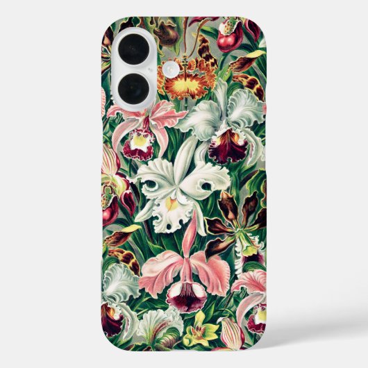 Wit Roze Geel Groen Orchidee Patroon Case-Mate iPhone Case (Achterkant)