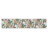 Wit Roze Geel Groen Orchidee Patroon Korte Tafelloper (Horizontaal)