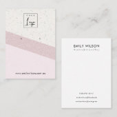 Wit Roze Glitter Keramische Oorbel Display Logo Visitekaartje (Voorkant / Achterkant)