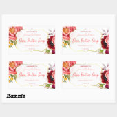 Wit Roze Goud Bloemen Waterverf Shea Butter Soap Rechthoekige Sticker (Vel)