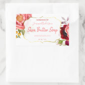 Wit Roze Goud Bloemen Waterverf Shea Butter Soap Rechthoekige Sticker (Tas)