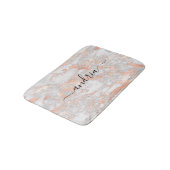 Wit & Roze Goud Marmer 2, Glitters, Script Naam Badmat (Gekanteld)