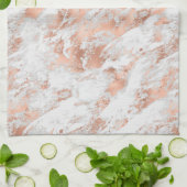 Wit & Roze Goud Marmer 3 Theedoek (Gevouwen)