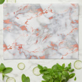 Wit & Roze Goud Marmer 7 Theedoek (Gevouwen)