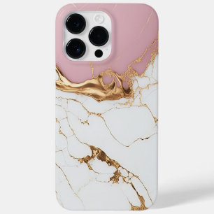 Wit Roze Goud Marmer Modern Luxe Chic Case-Mate iPhone 14 Pro Max Hoesje